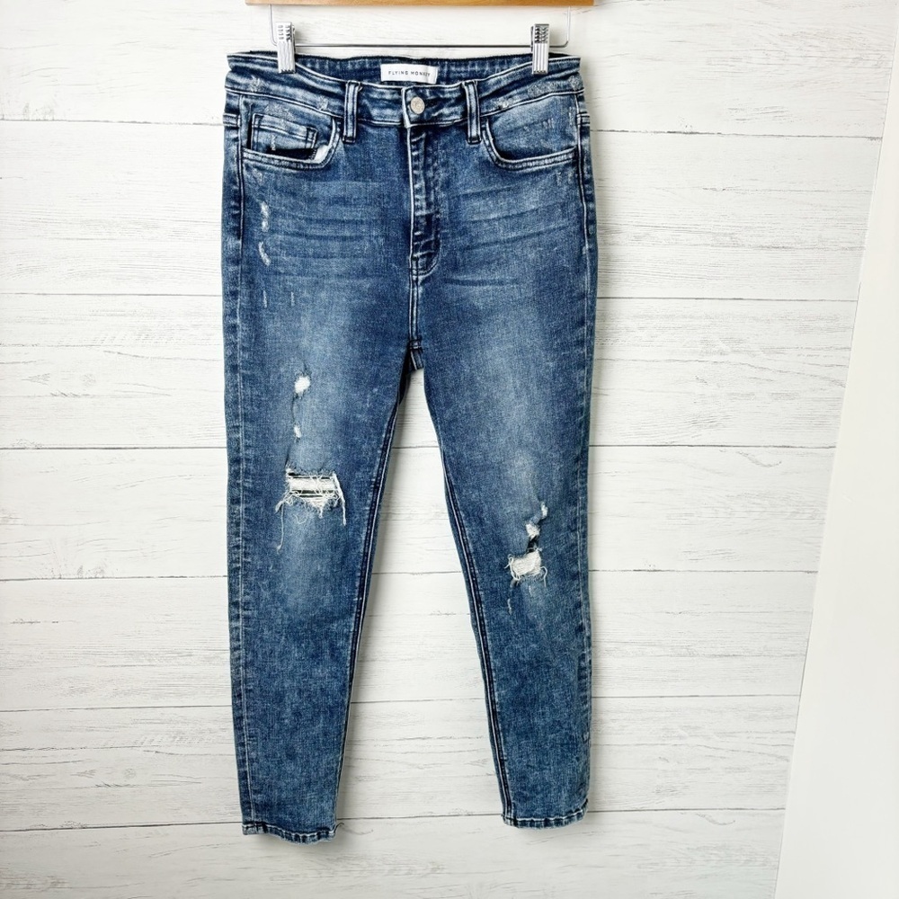 Flying Monkey High Rise Distressed Ankle Stretch Skinny Jeans 29